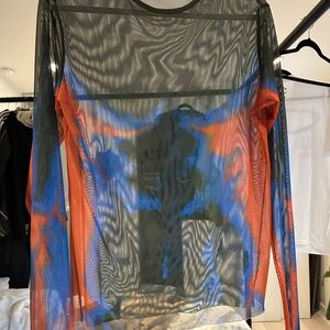 Colorful Sheer Long Sleeve Top